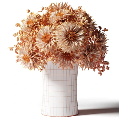 Bouquet of white chrysanthemums with snowberry twigs — Ver 4