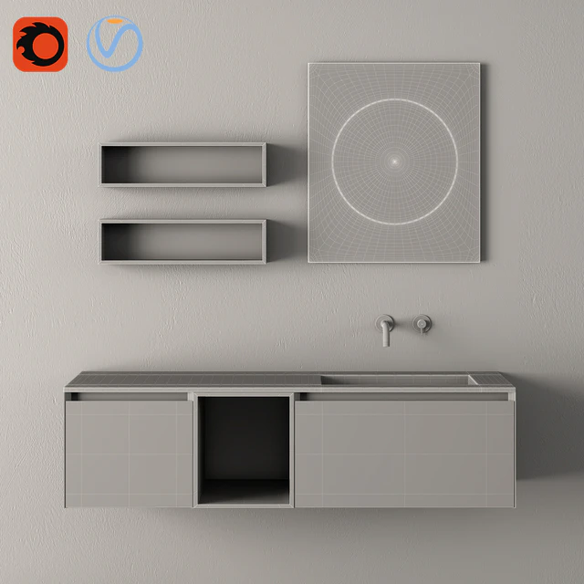 Modern Bathroom Cabinet | No. 085 | Rexa design — Descargar