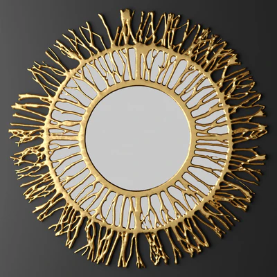 Зеркало. luxury, зеркало, золото, солнце, ветки, настенный декор, люкс — Вид 1