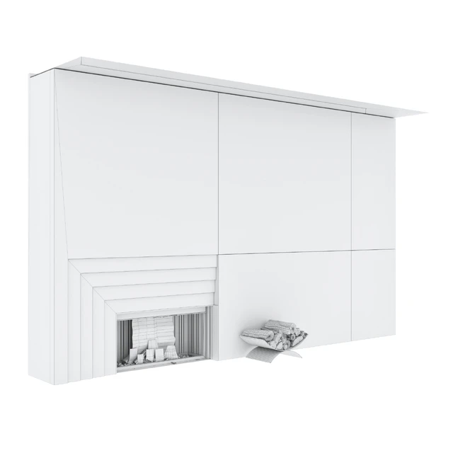 Decorative wall with fireplace set 42 — Descargar