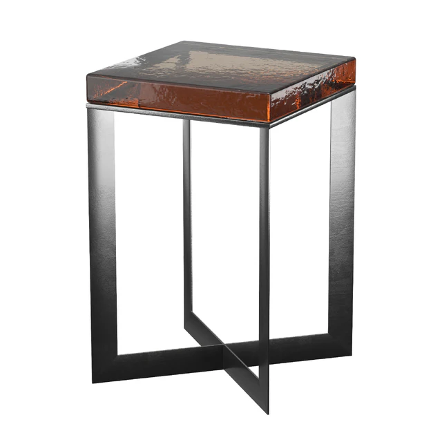 Lennie Amber Cast Glass End Table — Скачать