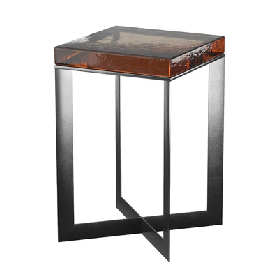 Lennie Amber Cast Glass End Table — Вид 5
