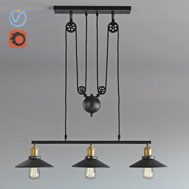 Vintage Loft Industrial LED American Country pulley pendant light — Скачать