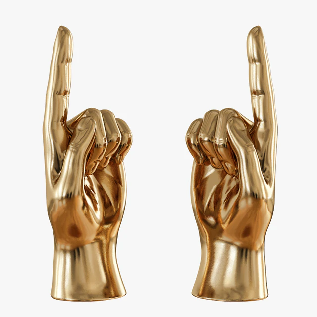 Gold figurine hand — Скачать