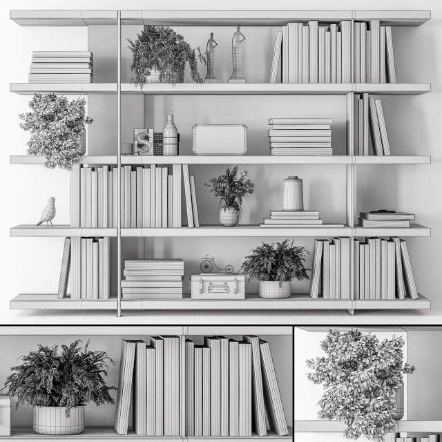 Wood and Metal Shelves Decorative - Rack Set 11 — Скачать