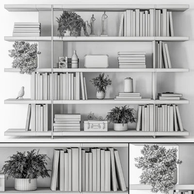 Wood and Metal Shelves Decorative - Rack Set 11 — Вид 5