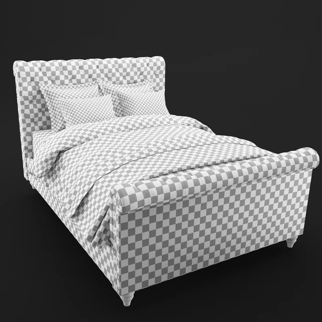 Chesterfield Tufted Upholstered Bed With Footboard — Скачать