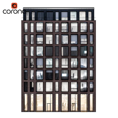Modern residential facade 01 | night + interiors — Вид 6