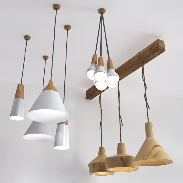 Wooden lamps set2 — Descargar