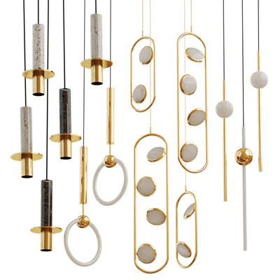 Set from suspendeds chandeliers Lee Broom — Ver 1