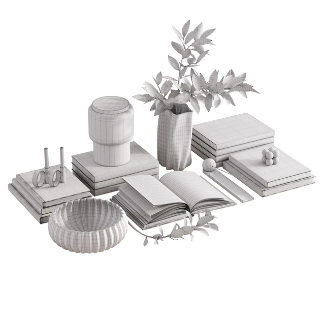 White decorative set with Lanterno Table Lamp — Descargar