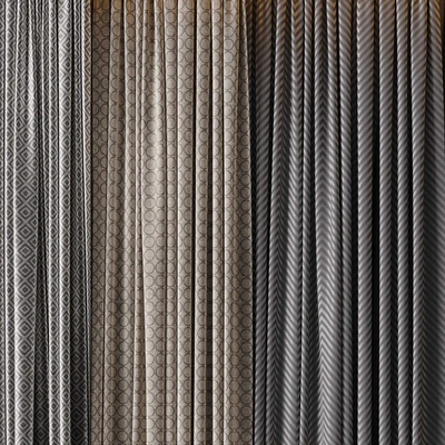 Hadi Gray & Gold Curtains 55 Soft Curtains and Linen Silk Fabric — Ver 6