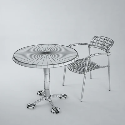 Toledo Stacking Chair and Pensi Table — Ver 3
