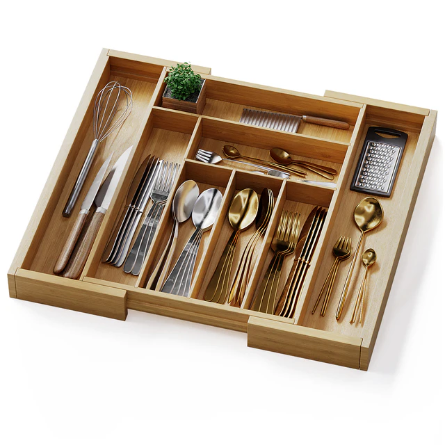 Pipishell Bamboo Expandable Drawer Organizer — Скачать