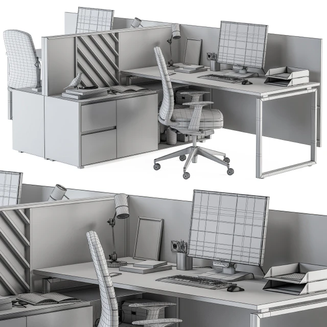 Employee Set Wood and Grey - Office Furniture 250 — Скачать