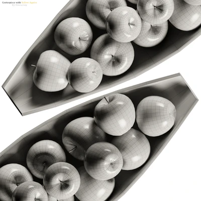 Allegra Centerpiece Bowl with Yellow Apples — Ver 3