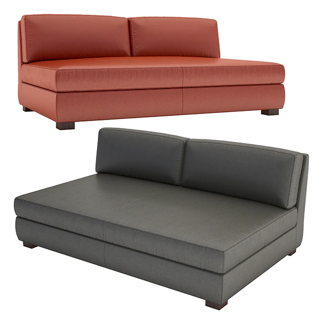 Hayden Leather Armless Sofa — Скачать