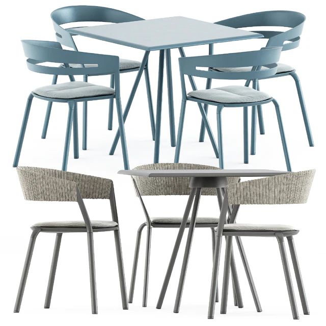 Zebra Square table and Ria Dining armchair by Fast — Descargar