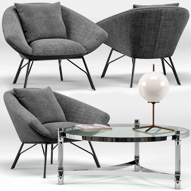 Soren Lounge Chair, Eichholtz Trento Coffee Table — Descargar
