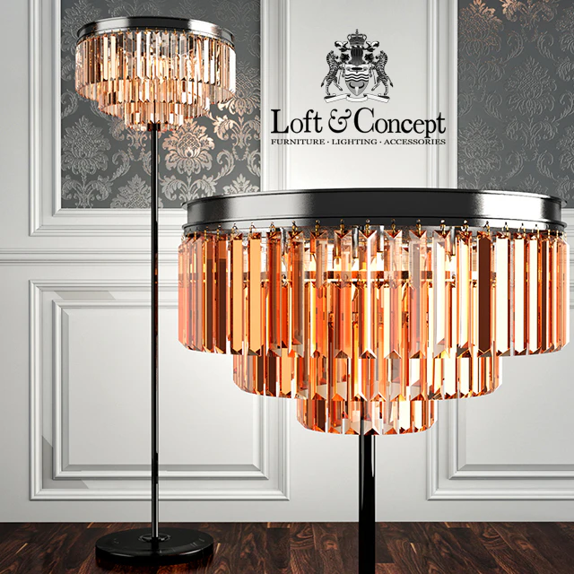 RH 1920S ODEON SMOKE GLASS FRINGE FLOR LAMPS — Descargar