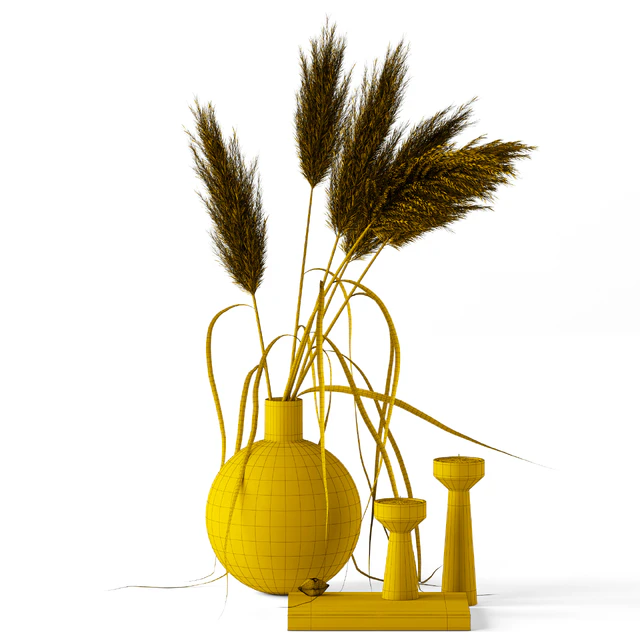 Grass in round vase — Скачать