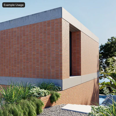 dragfaced stack bond clay brick wall texture red — Вид 5