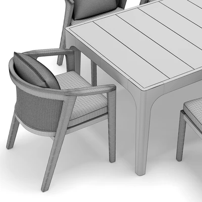RH Outdoor Malta restangular table and chair — Ver 4