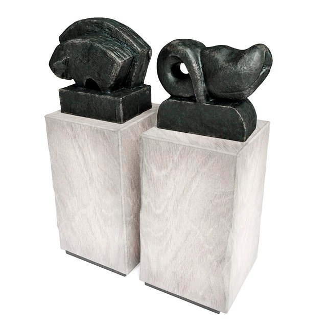 Modern sculptures Bull and Fish — Скачать