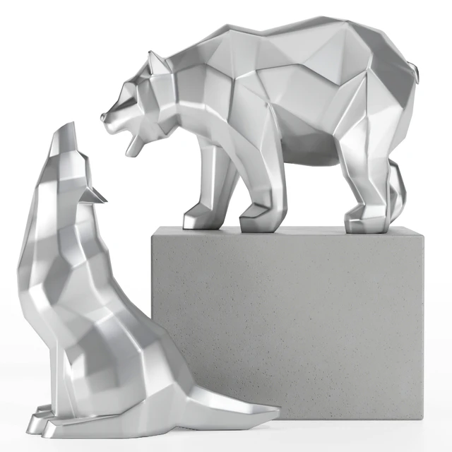 geometric wolaf and bear — Скачать