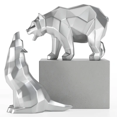 geometric wolaf and bear — Вид 7