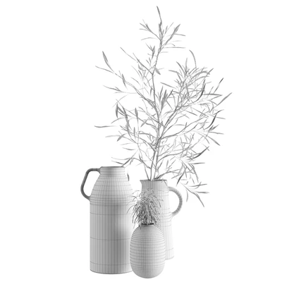 Vases set by H & M with olive and rosmarinus branch — Вид 2