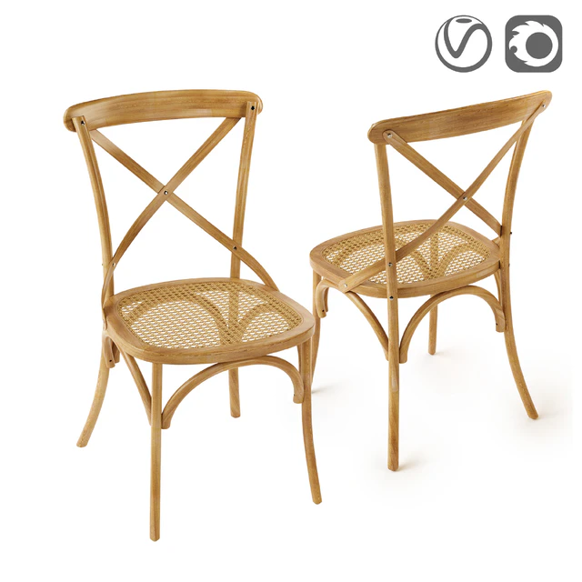 Chair in oak and wicker Cedak — Descargar