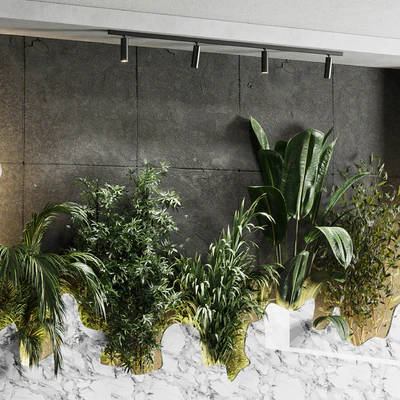 Vertical Wall Garden With concrete frame - wall decor houseplants indoor 02 — Вид 4
