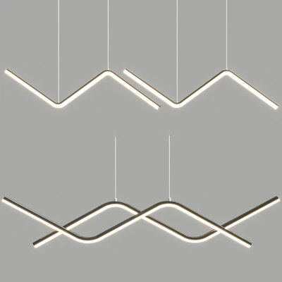 Zigzag Shaped Metal Hanging Lamp — Ver 6