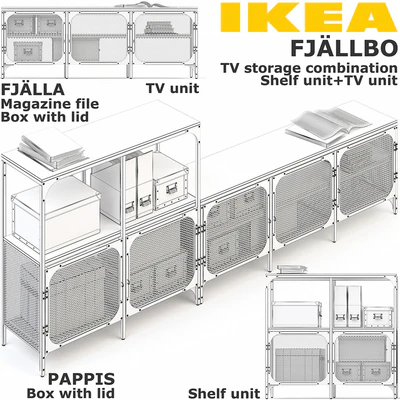 FJALLBO (ФЬЕЛЛЬБО) TV STORAGE COMBINATION — Вид 3