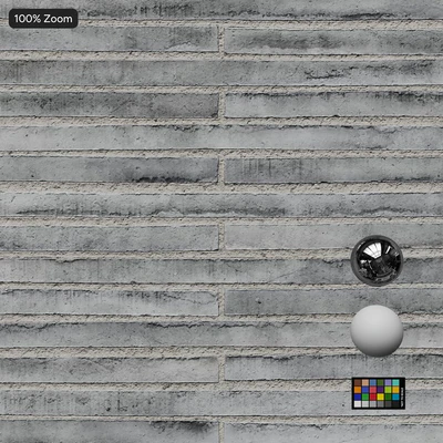 rusticated long thin running bond brick wall texture gray — View 4