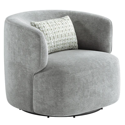 Bernado Upholstered Swivel Barrel Chair — Ver 6