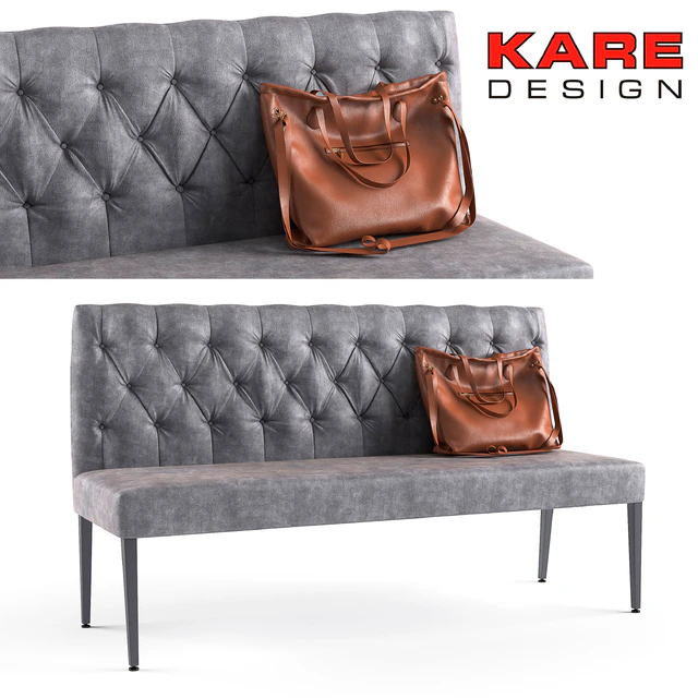 Padded Bench Econo Buttons Vintage Grey — Скачать