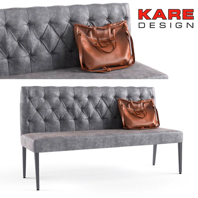 Padded Bench Econo Buttons Vintage Grey — Вид 1