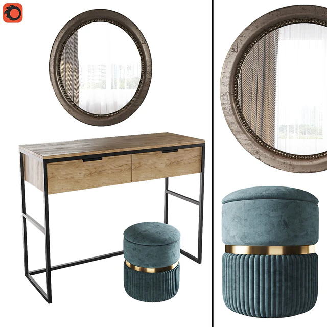 Dressing table Nord, pouf Roma big, mirror Afsan la redoute — Descargar