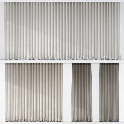 Curtains with folds on the floor of fine linen on the ceiling cornice — Ver 5