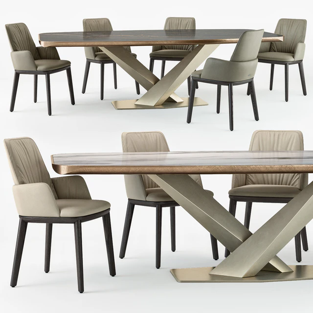 Cattelan Italia Belinda armchair Stratos table set — Descargar