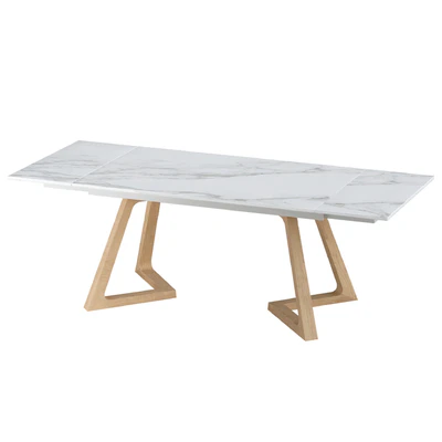 Sorrento White раскладной стол с керамической столешницей — Вид 1