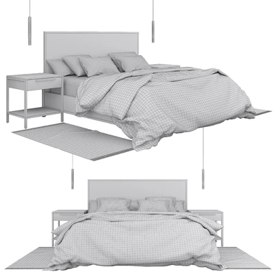 James Walnut with Black Frame King Bed — Ver 2