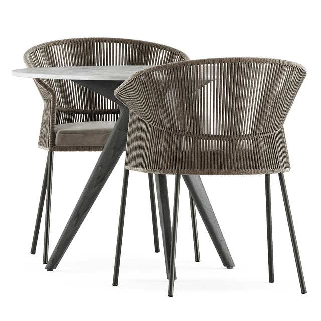 Ola 923 P-IMP and Ola 923/P chairs by Potocco and Teak nero table CF 100 by manutti — Descargar