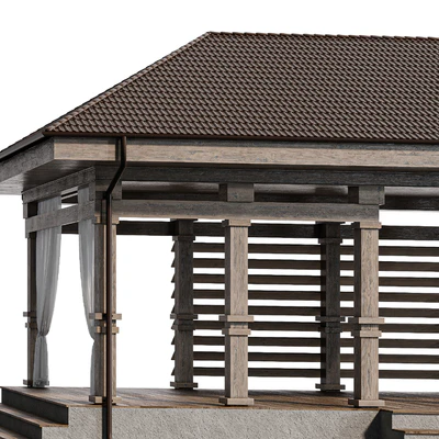 Gazebo with curtains — Ver 5