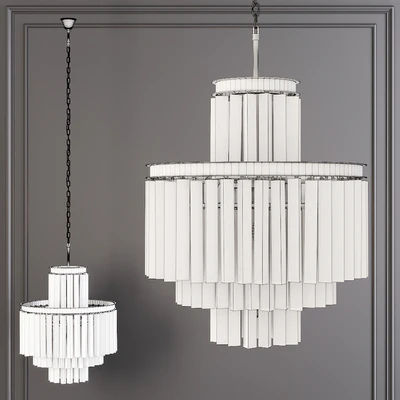 Restoration Hardware 1920S ODEON CLEAR GLASS FRINGE 4-TIER CHANDELIER Nickel — Вид 3