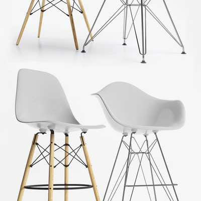 Eames Plastic Side Chairs GRAY — Ver 3