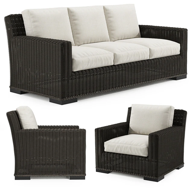 Rustic Woven Lounge Sofa &amp; Chair — Descargar