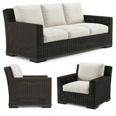 Rustic Woven Lounge Sofa &amp; Chair — Ver 1